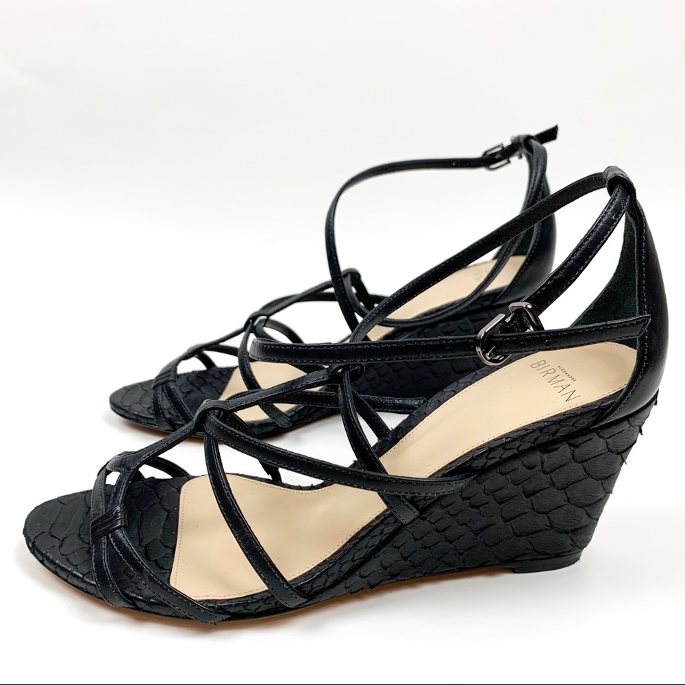 Alexandre Birman Mallica Black Python Leather Wed… - image 2